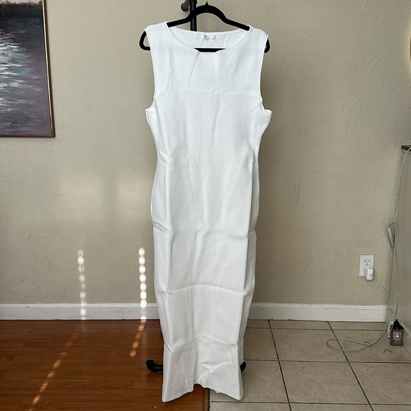 House of CB Noli White‎ Stretch Knit Maxi Dress NWOT Size L - Picture 4 of 15